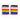 A pair of multicolored wristbands featuring a rainbow design on a white background.