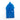 A folded blue rain poncho with a drawstring hood that is slightly opened and the AO logo on the front.