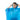 Close up photo of female model wearing blue poncho with drawstring hood covering hair and white AO logo on the right of the poncho.