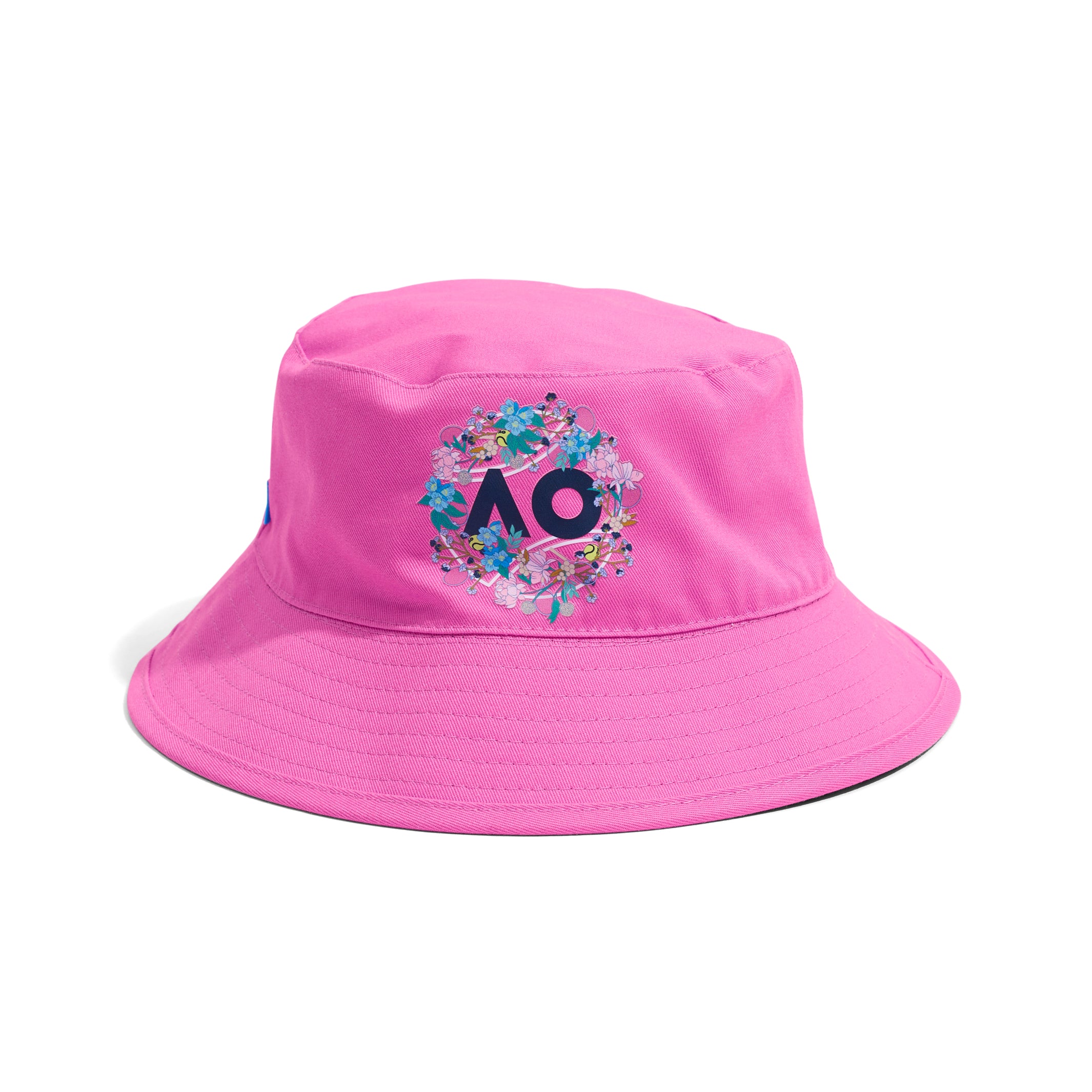 Bucket Hat Pink Flower Reversible Front View 2