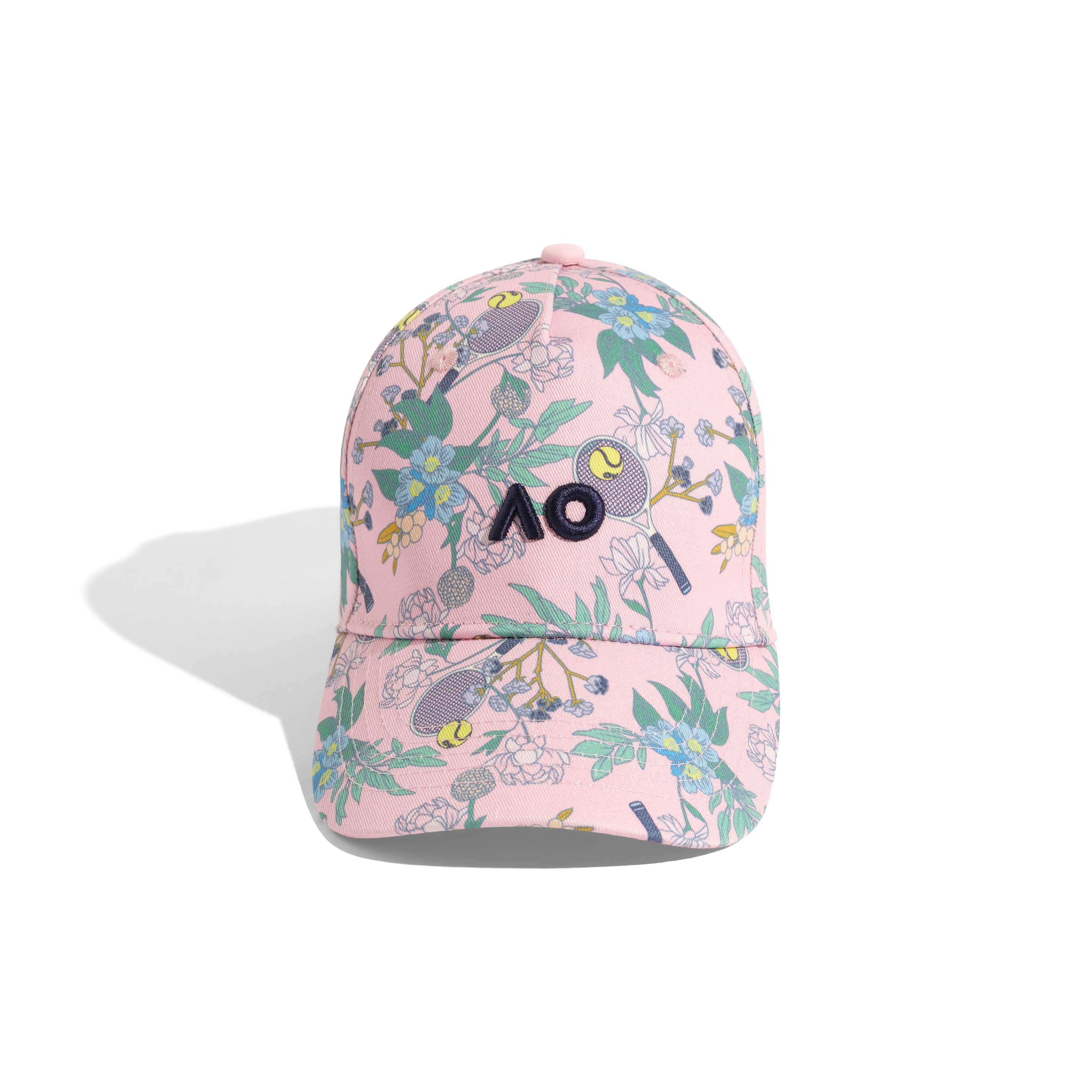 Kid's Pink Cap Floral Print Front View