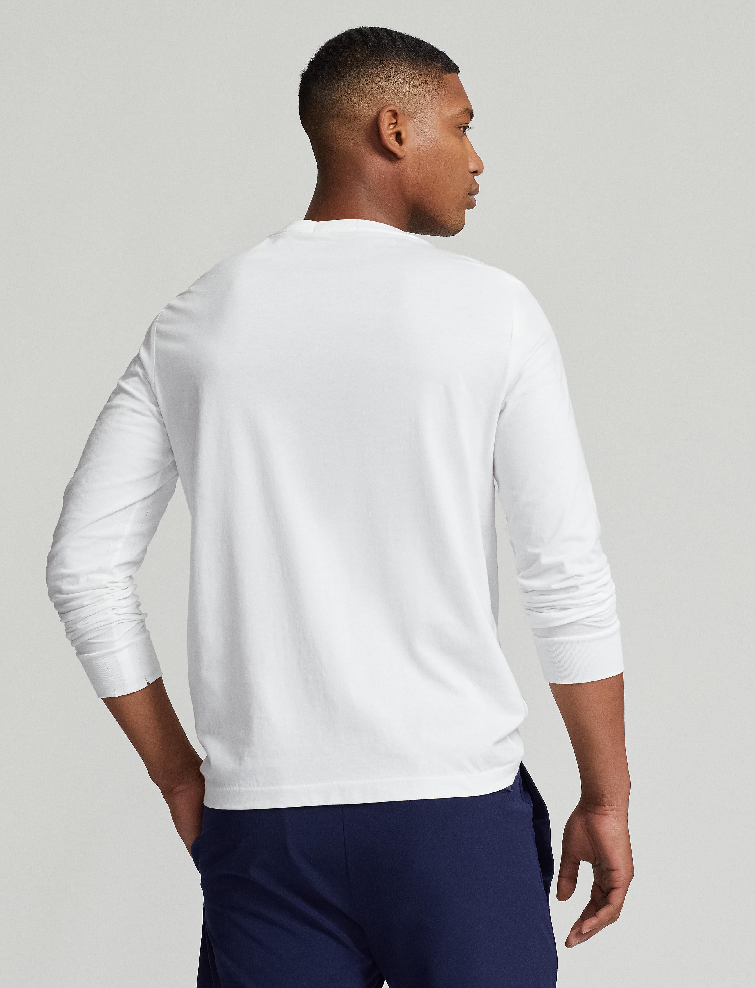 White Long Sleeved T-Shirt AO Ralph Lauren Back View