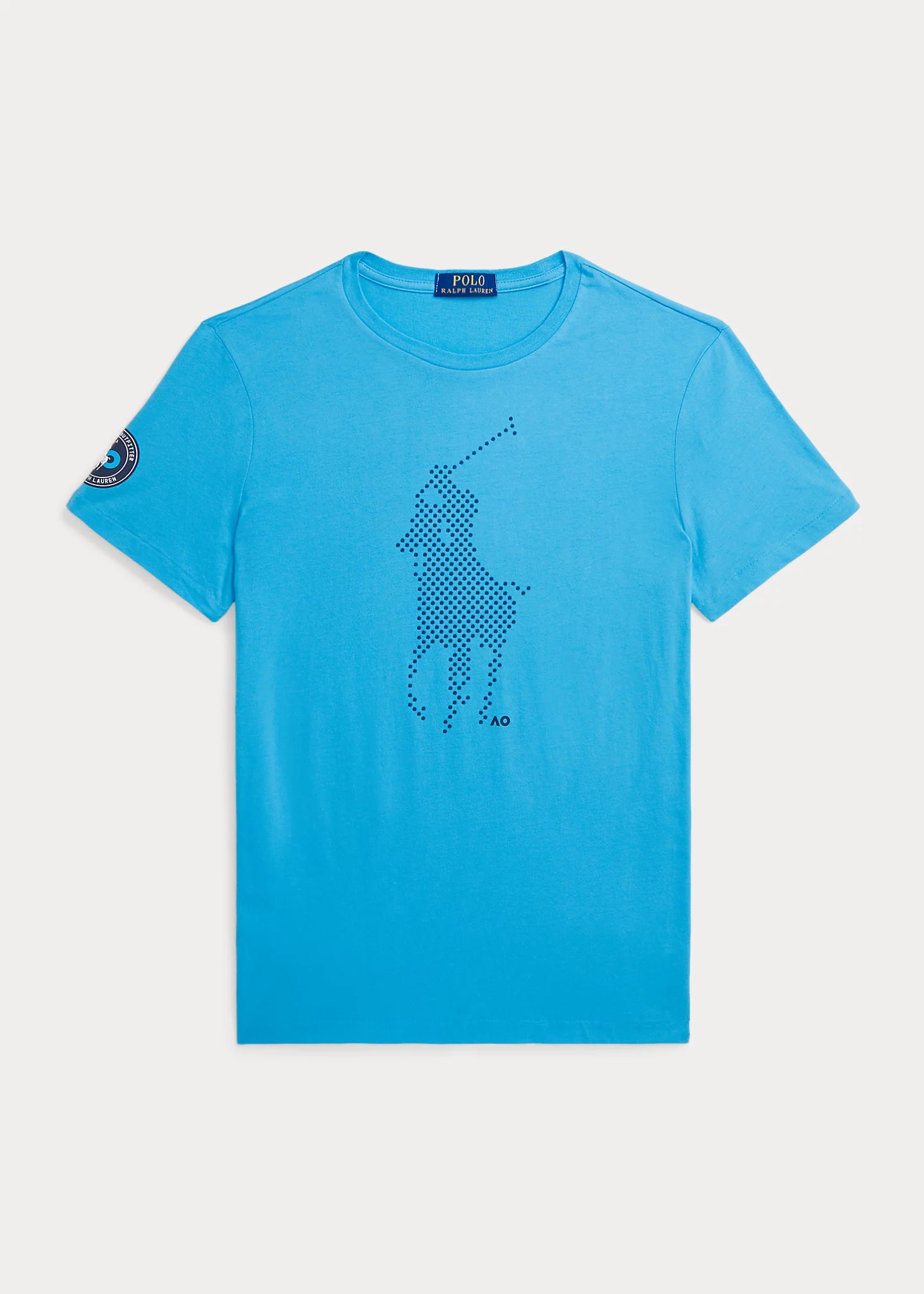 Blue Men's T-shirt Polo Horse Front View Product Shot