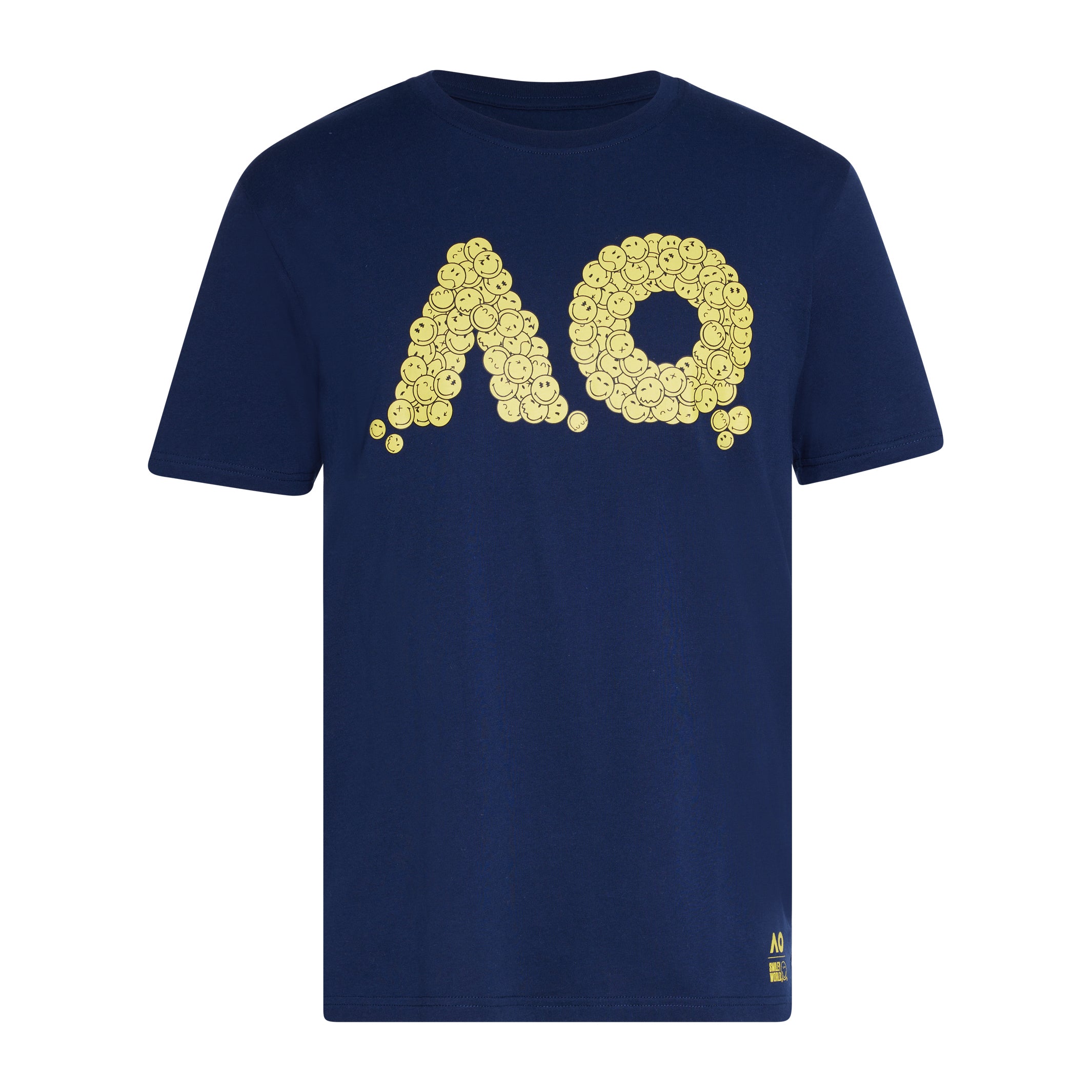 Men's Navy T-Shirt SmileyWorld AO Logo Front View