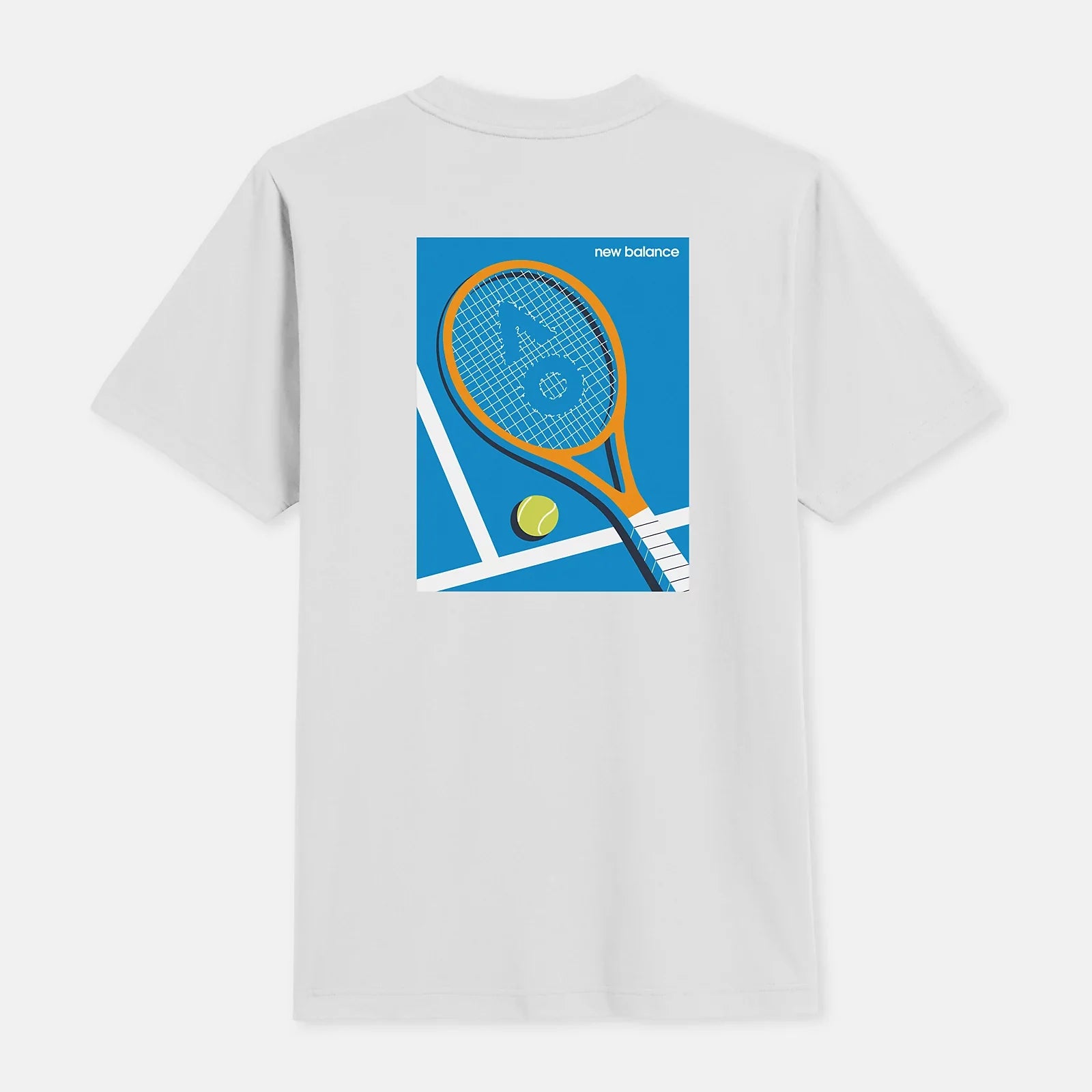 New Balance Women's White T-Shirt with Tennis Racquet Back Print