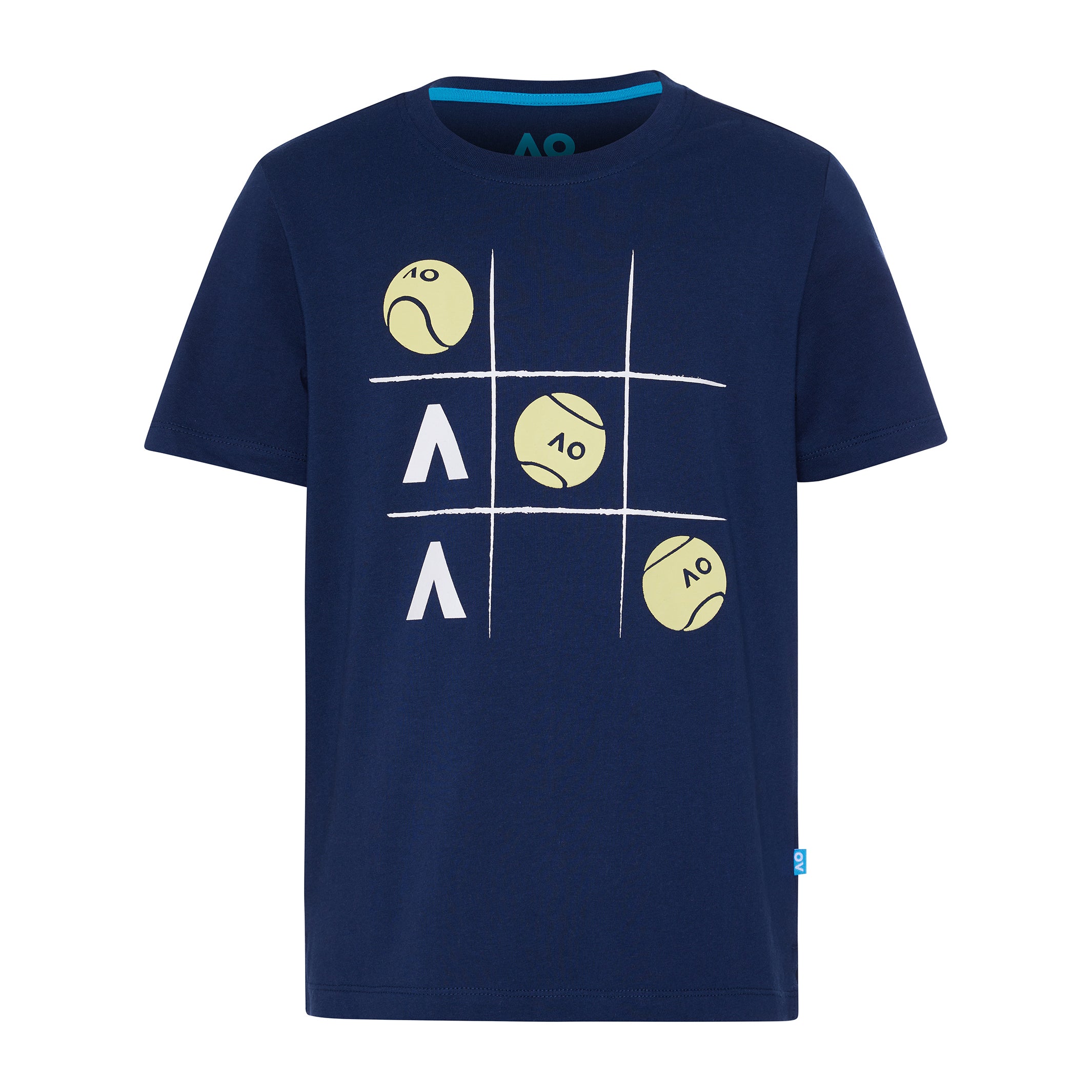 Boy's Navy T-Shirt Tennis Ball Logo Front View