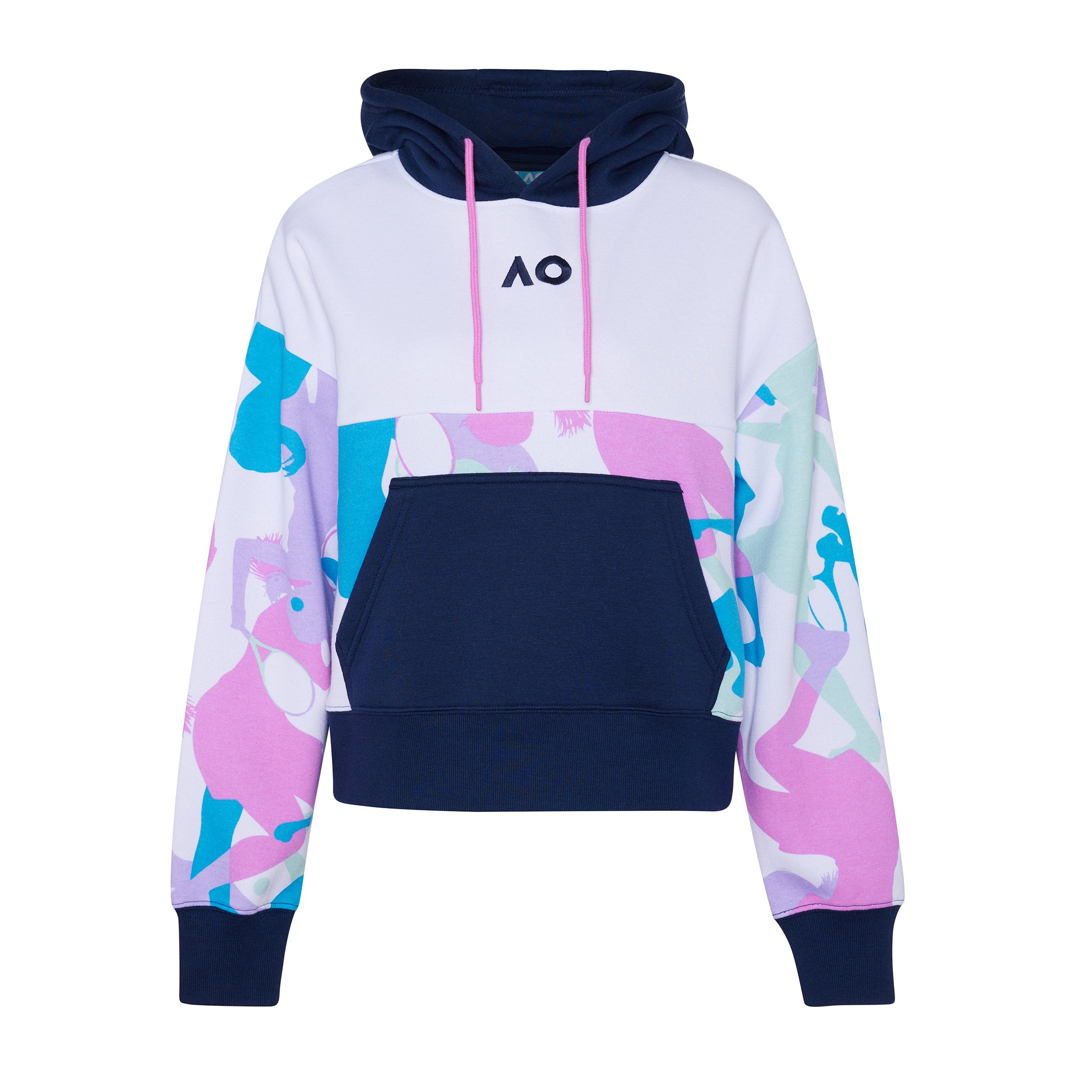 Women's White Hoodie Player Camouflage Front View