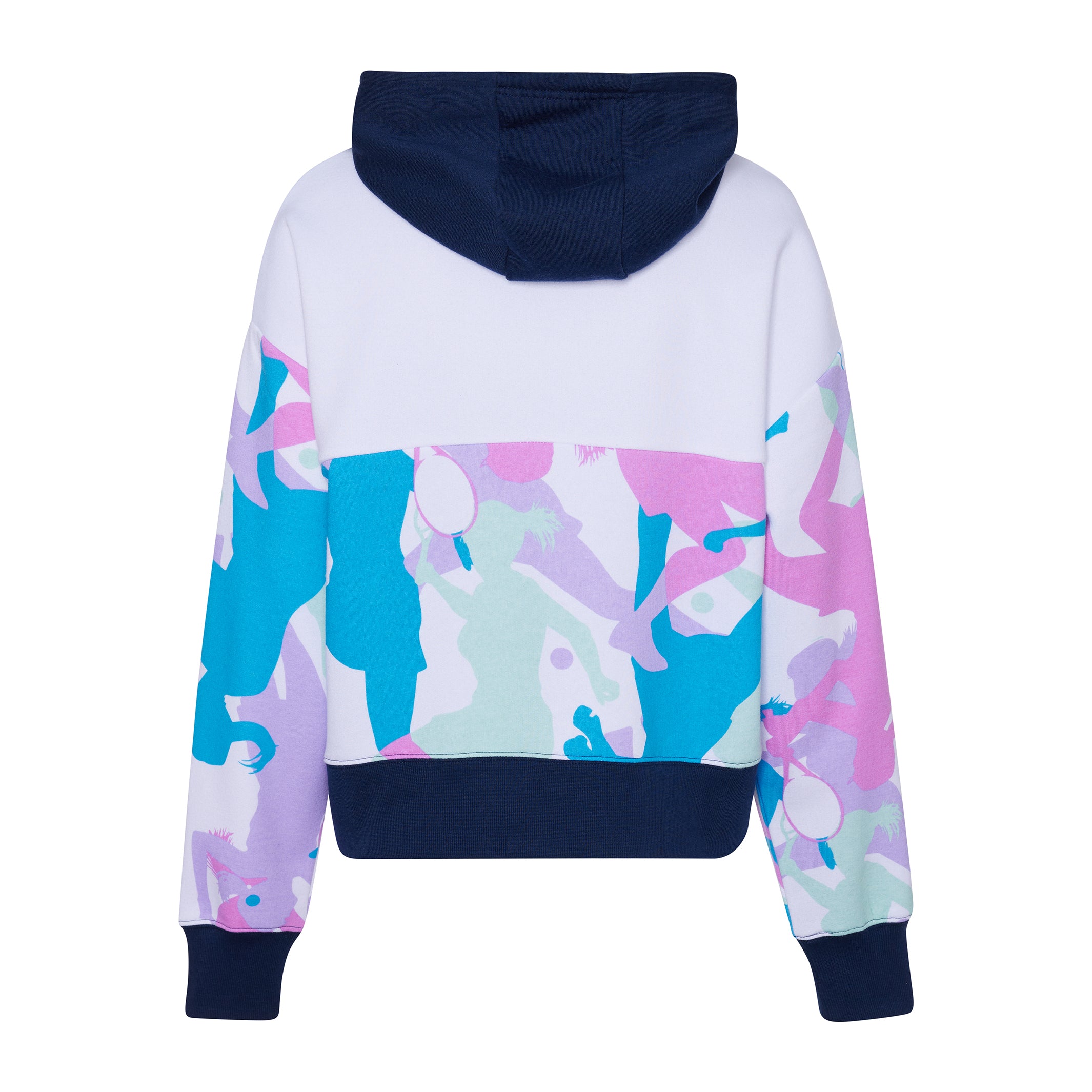 Women's White Hoodie Player Camouflage Back View