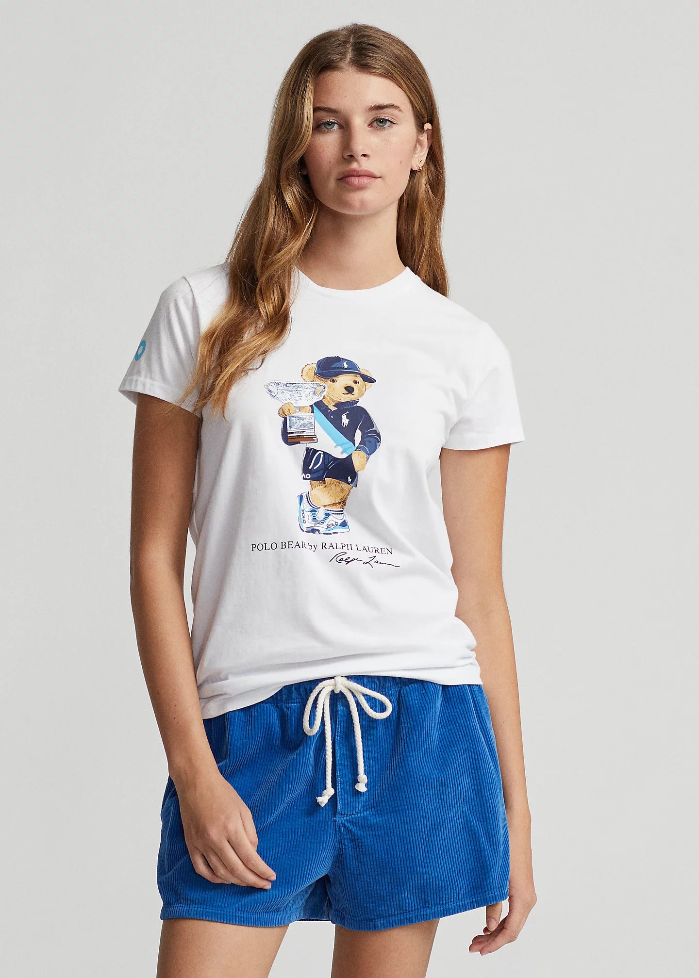 Ralph Lauren White Women's T-Shirt Polo Bear Front View