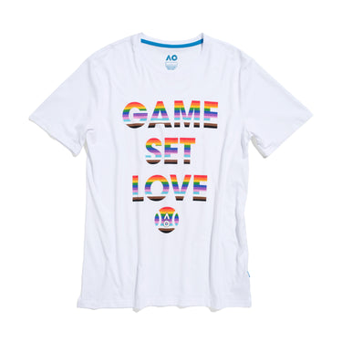 Women's White T-Shirt Game Set Love Front View