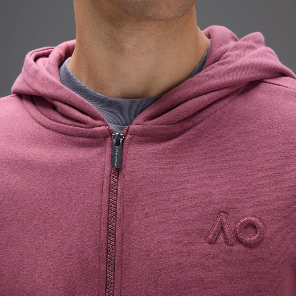 Unisex Australian Open Zip-Up Hoodie Red