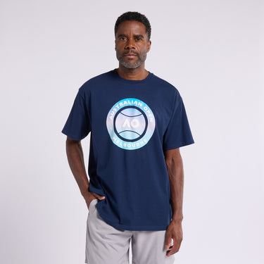 Men's Navy T-Shirt Round Logo
