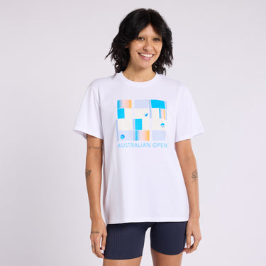 Women's Australian Open Tennis Grid T-Shirt White