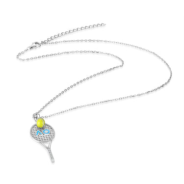 Australian Open Racquet & Ball Necklace Silver