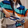 Women's Cropped Rugby Shirt Striped Detail View