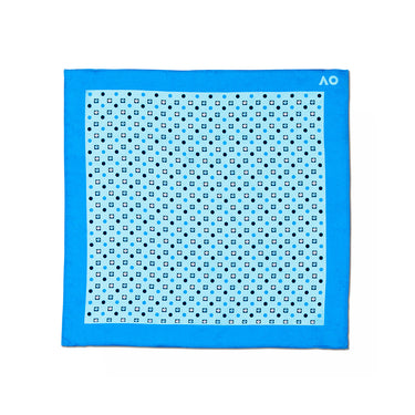 Australian Open Paisley Silk Pocket Square Blue