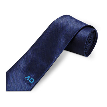 Australian Open Herringbone Silk Tie Navy