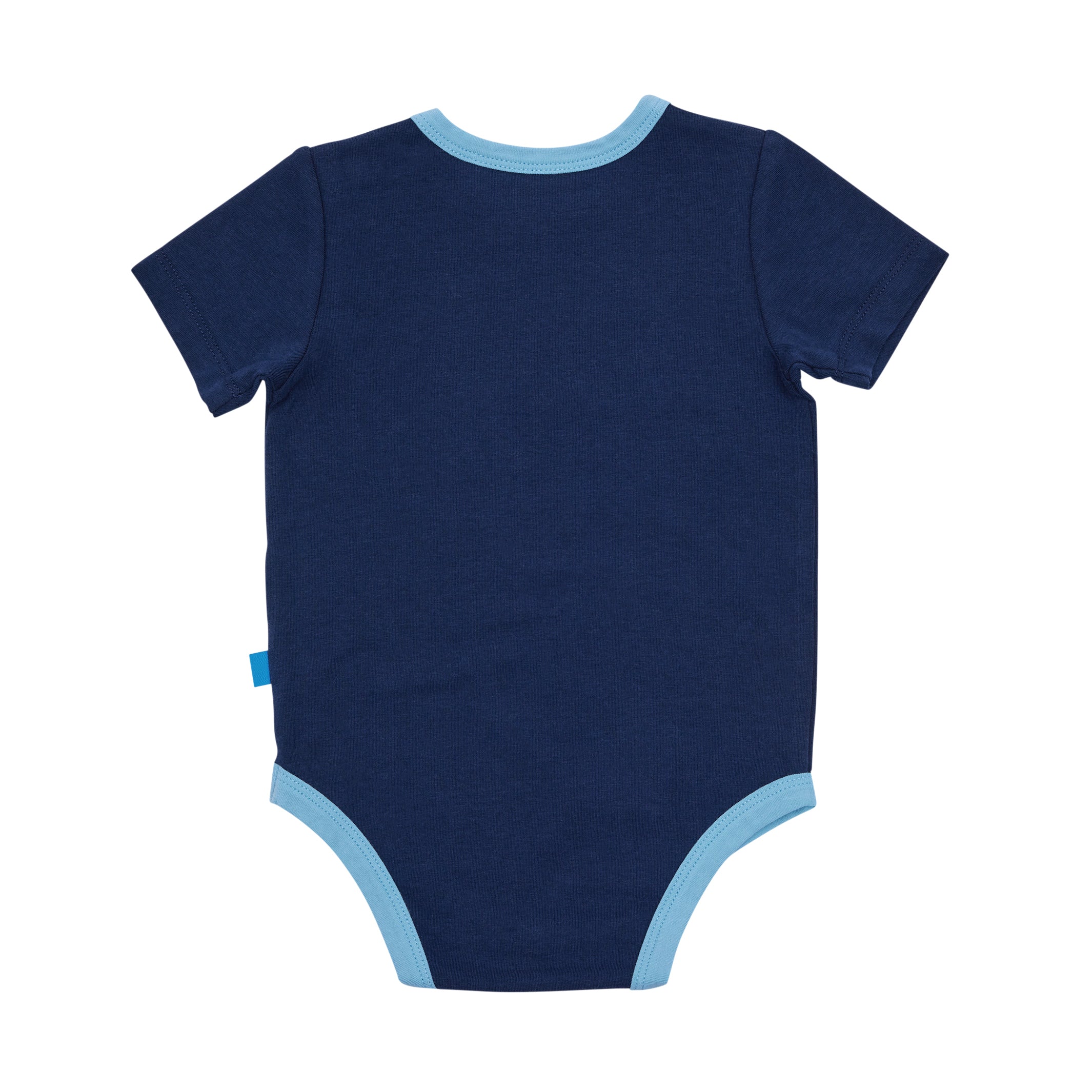 Baby Romper Navy AO Textured Logo Back View