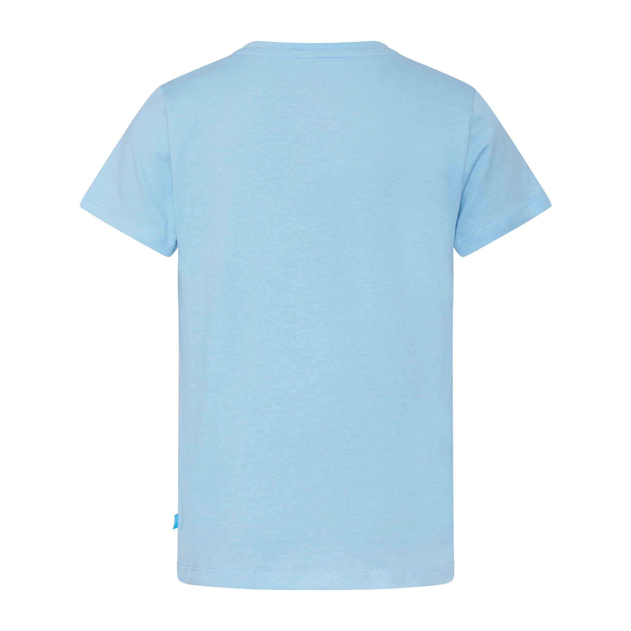 Girl's Blue T-Shirt Flower Logo Back View