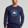 Men's Navy Long-Sleeved T-Shirt Front View