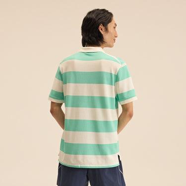 Men's Striped Polo Green