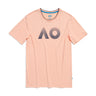 Men's Orange T-shirt AO Textured Logo Front View