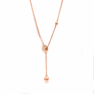 Australian Open Racquet & Ball Slider Necklace Gold