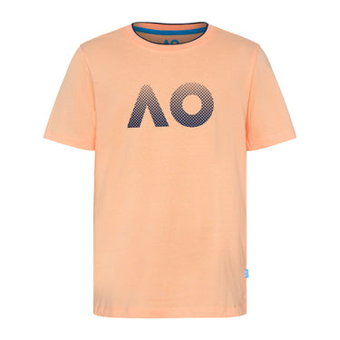 Kid's Unisex Orange T-Shirt AO Textured Logo Front View
