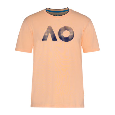 Men's Orange T-shirt AO Textured Logo Front View