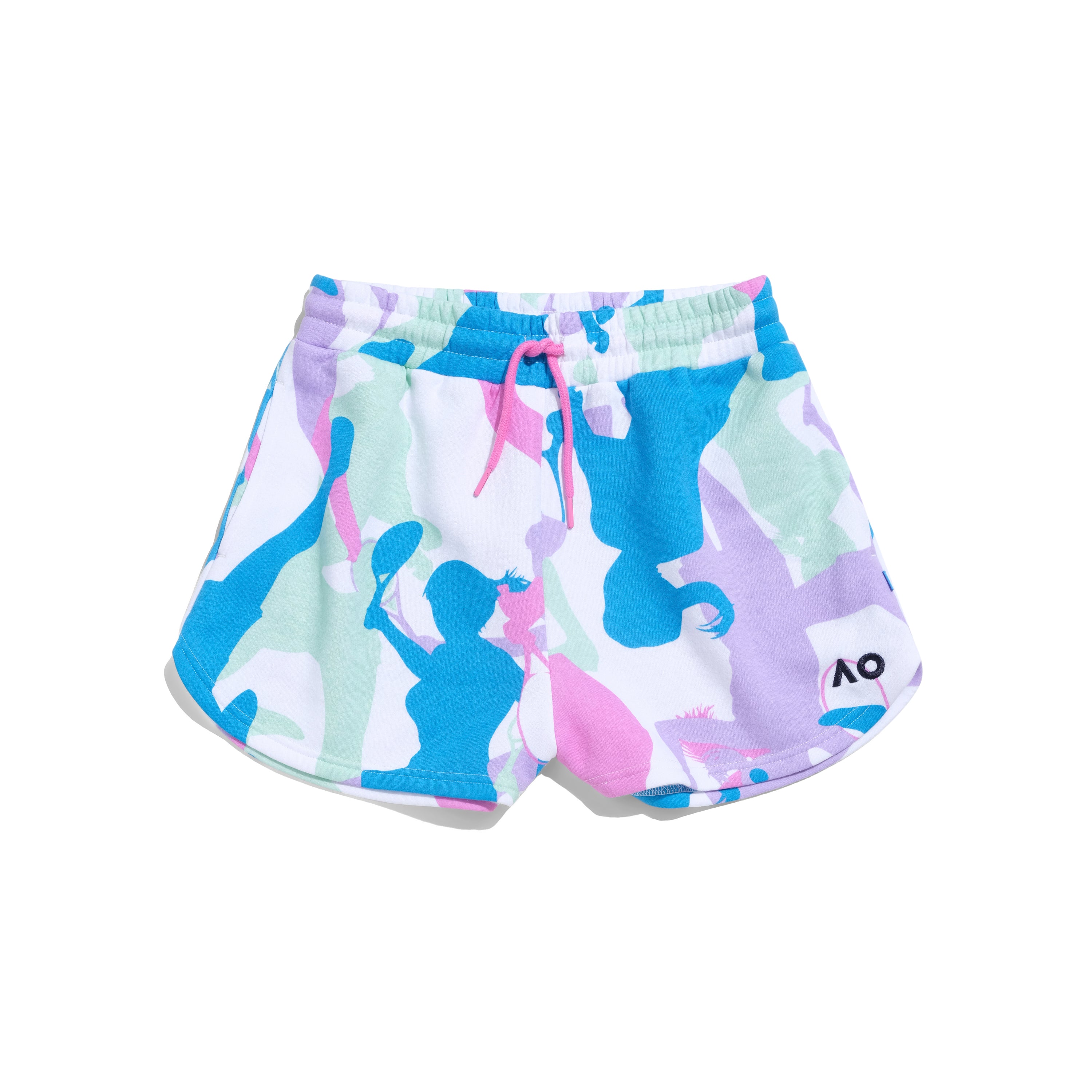 Women's Pink Shorts Player Camouflage Front View