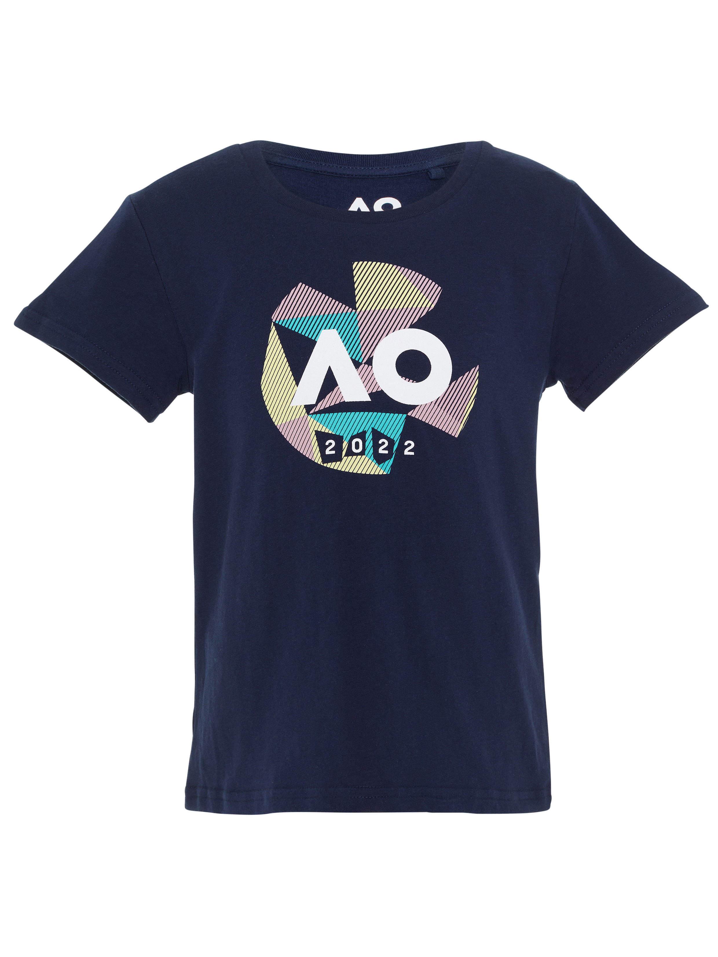 T-Shirt - Girl's Navy Geometric Logo - Kids
