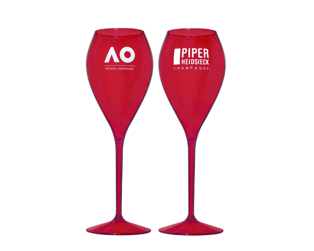 Champagne Flutes - Set of 6 - Red